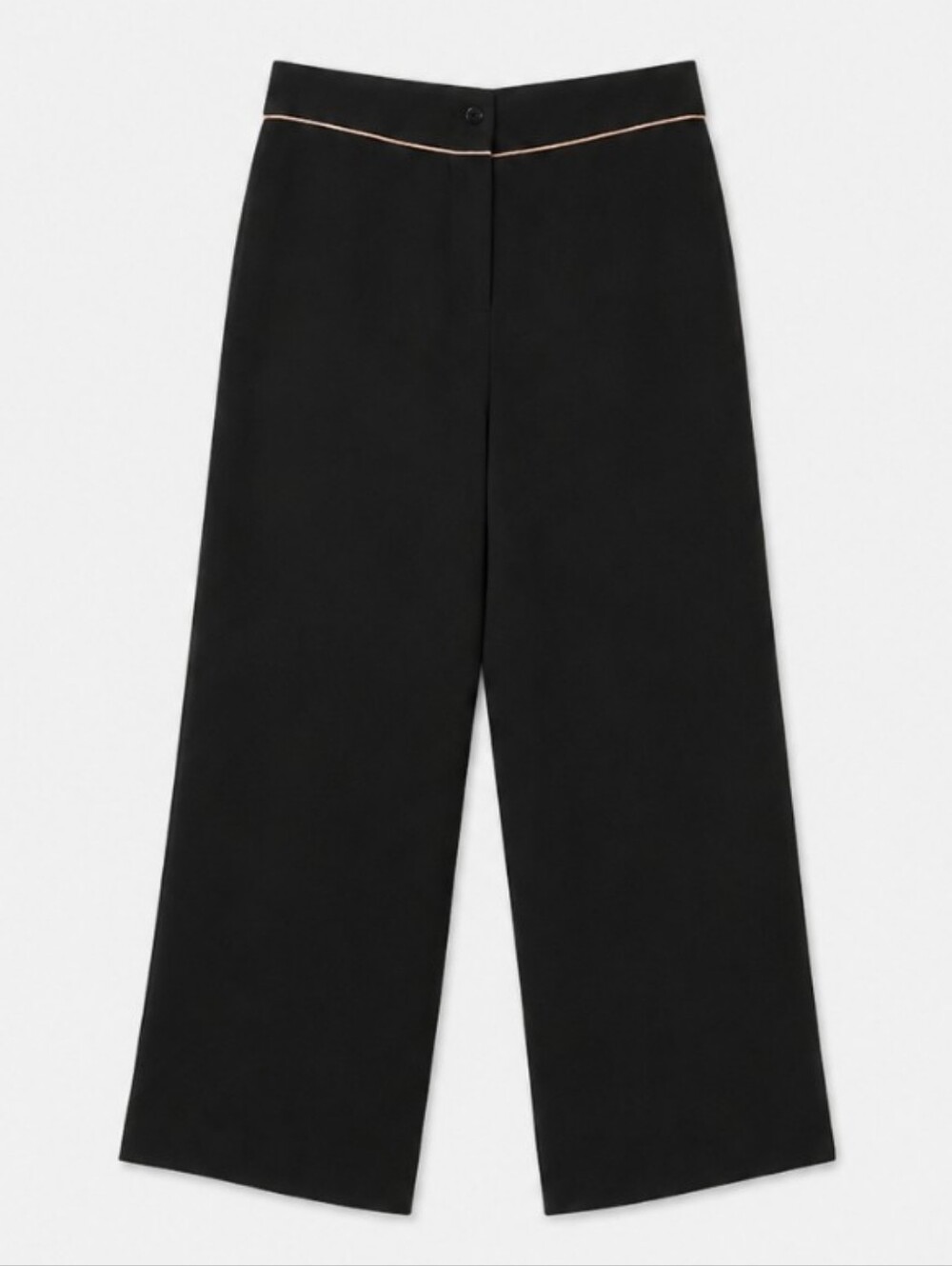 Agent Provocateur Black 100% Silk Cropped Wide-Leg Pants Trousers Women's US 8